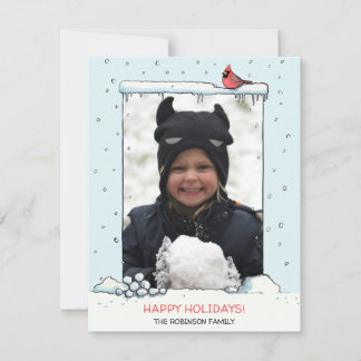 Cartão de Natal de Cardinal vermelho, cartão de fe