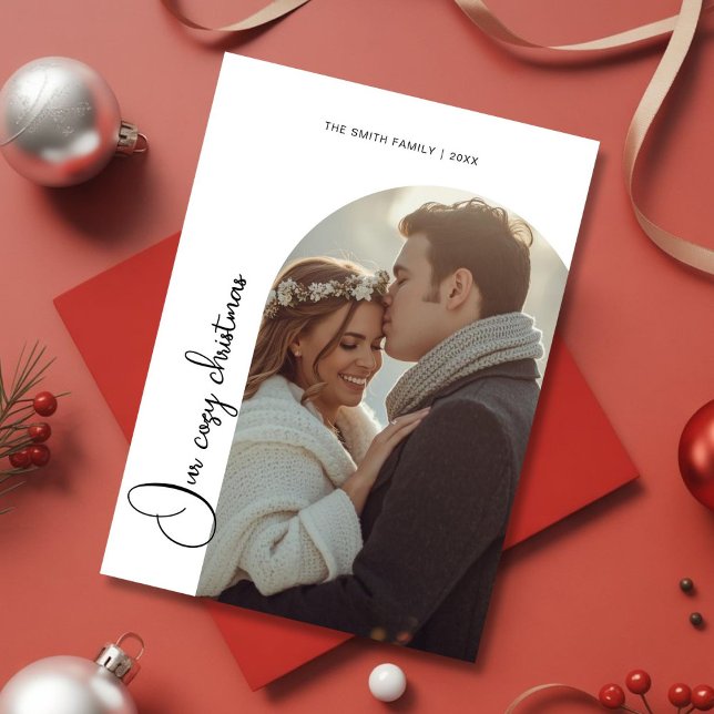 Cartão de Natal de Casal de Férias Românticas (Criador carregado)