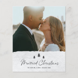 Cartão de Natal de Casamento com Foto dentro do Or
