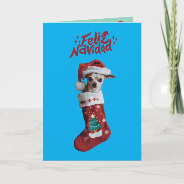 Cartão de Natal de Chihuahua Fofo (Frente)