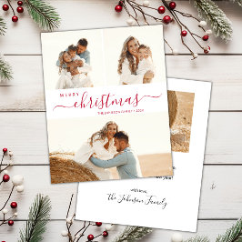 Cartão de Natal de Colagem de Fotos do Script Verm