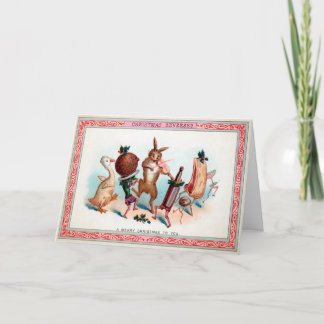 Cartão de Natal de Comida de dança vitoriano