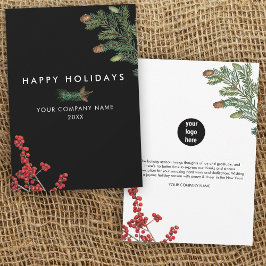 Cartão de Natal de Cone de Pine Corporativo Modern