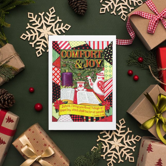 Cartão de Natal de Conforto e Alegria (Criador carregado)