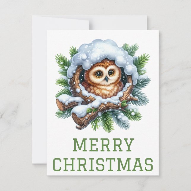 Cartão de Natal de Coruja (Frente)