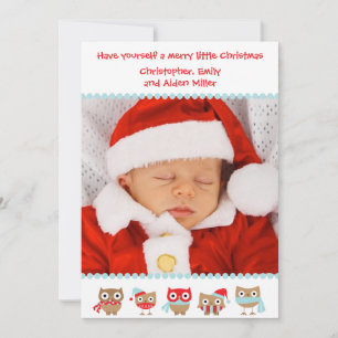 Cartão de Natal de Coruja Bonita