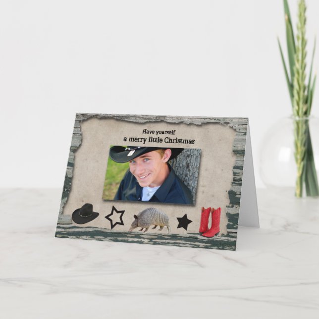 Cartão de Natal de Cowboy (Frente)