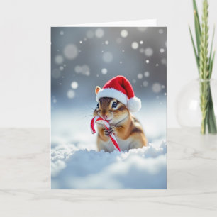 Cartão de Natal de Criatura Festiva na Neve