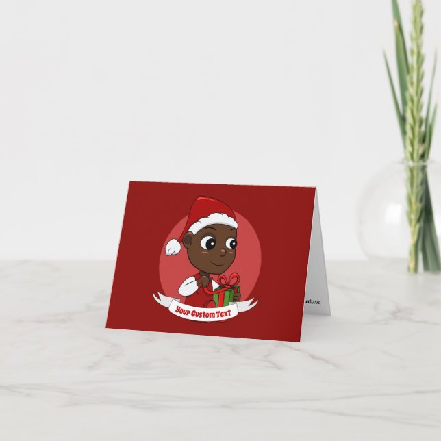 Cartão de Natal de desenho animado de bebê fofo (Frente)