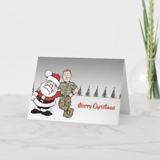 Cartão de Natal de Desenho Animado do Papai Noel e