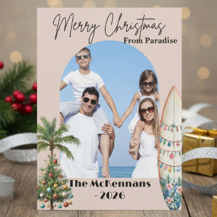 Cartão de Natal de Destino de Praia Tropical