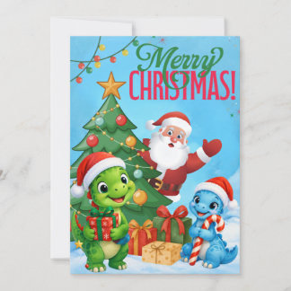 Cartão de Natal de dinossauro