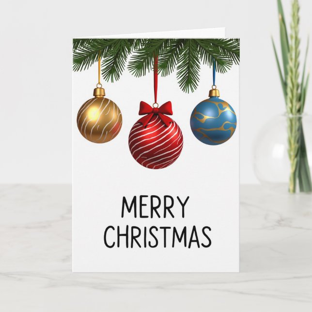 Cartão de Natal de Enfeites Feliz Natal (Frente)