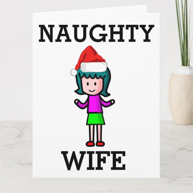 CARTÃO DE NATAL DE ESPOSA NAUGHTY (Frente)