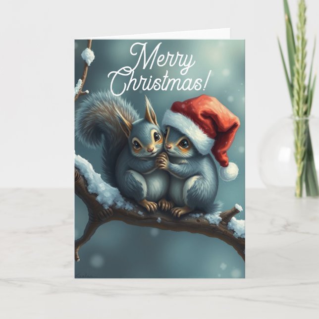 Cartão de Natal de Esquilo (Frente)