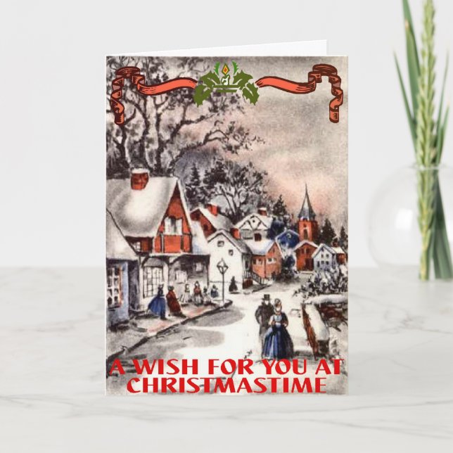 Cartão de Natal de Estilo Antigo (Frente)