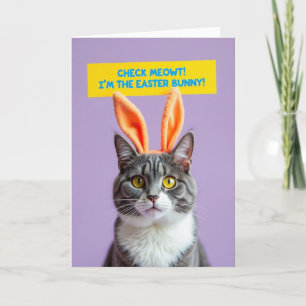 Cartão de Natal de Fantasia de Gato Engraçado