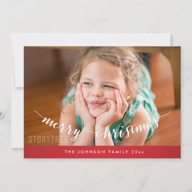 Cartão de Natal de Feliz Vermelho (Frente)