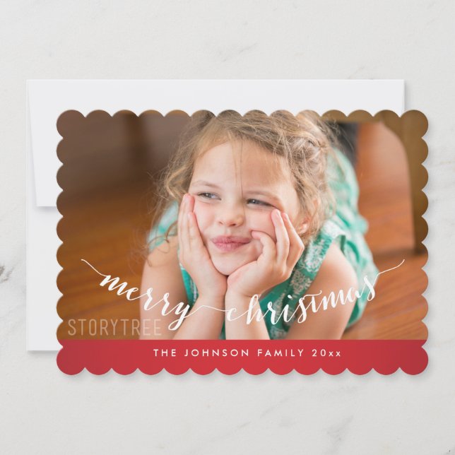 Cartão de Natal de Feliz Vermelho (Frente)