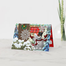 Cartão de Natal de Férias