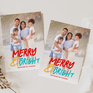 Cartão de Natal de Férias Alegre e Brilhante
