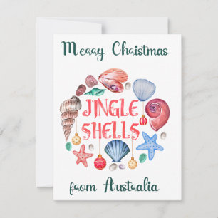 Cartão de Natal de Férias Australiano Jingle Shell