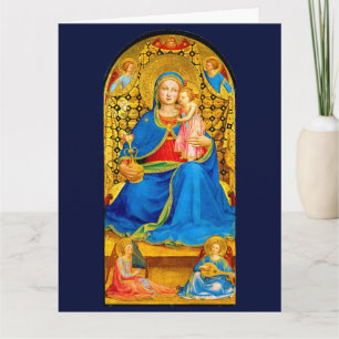Cartão de Natal de Férias da Madonna e do Menino