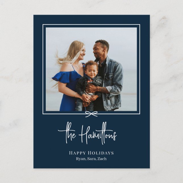 Cartão de Natal de Férias de Presente Moderno (Frente)