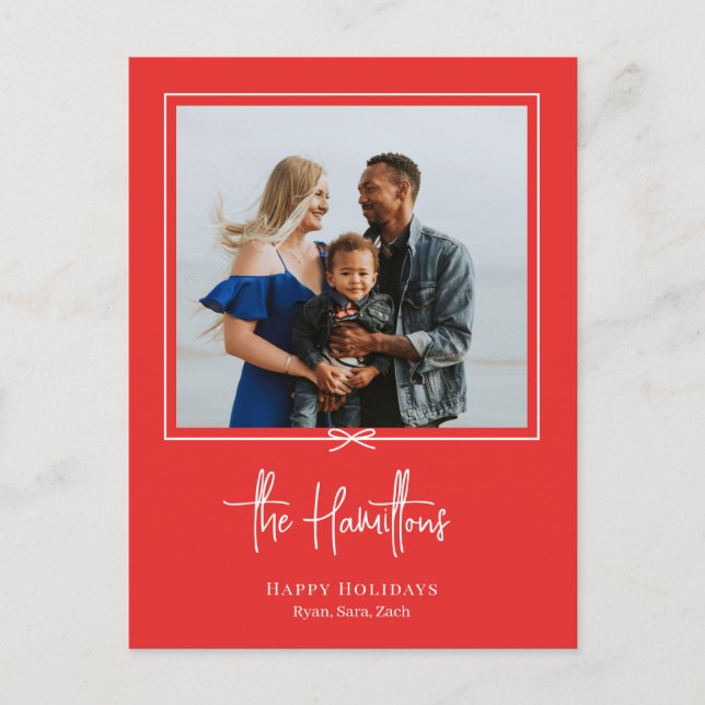 Cartão de Natal de Férias de Presente Moderno (Frente)