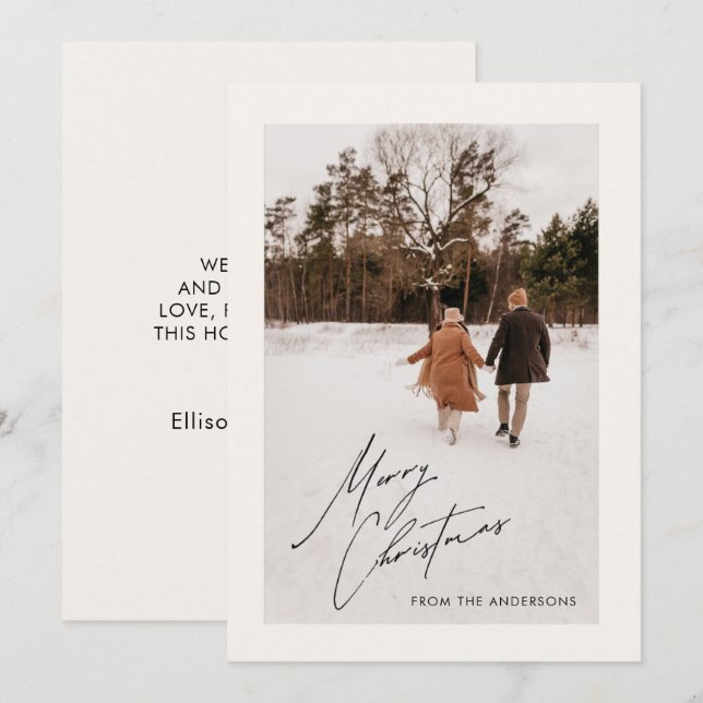 Cartão de Natal de Férias em Família (Frente/Verso)