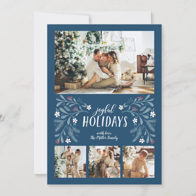 Cartão de Natal de Férias Feliz (Frente)