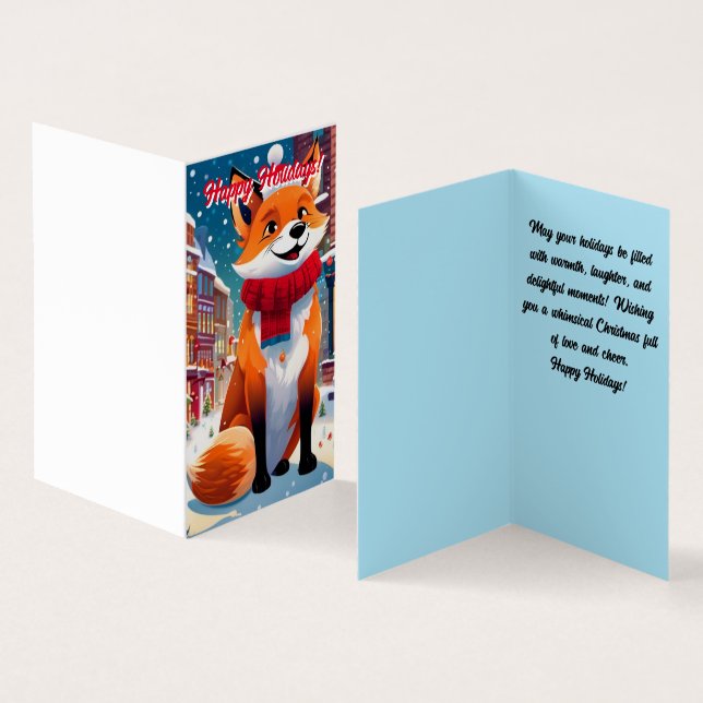 Cartão de Natal de Férias Feliz (Interior e exterior)