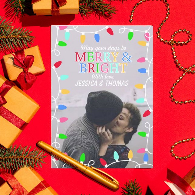 Cartão de Natal de Férias felizes e Brilhantes (Criador carregado)