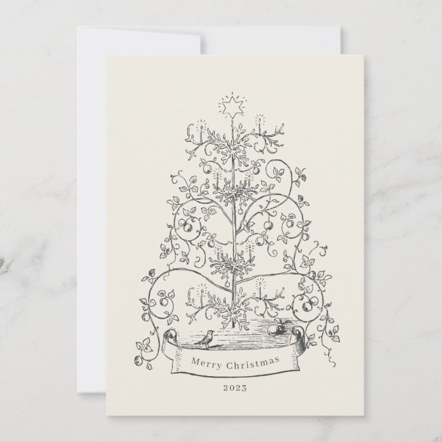 Cartão de Natal de Férias Planas (Frente)