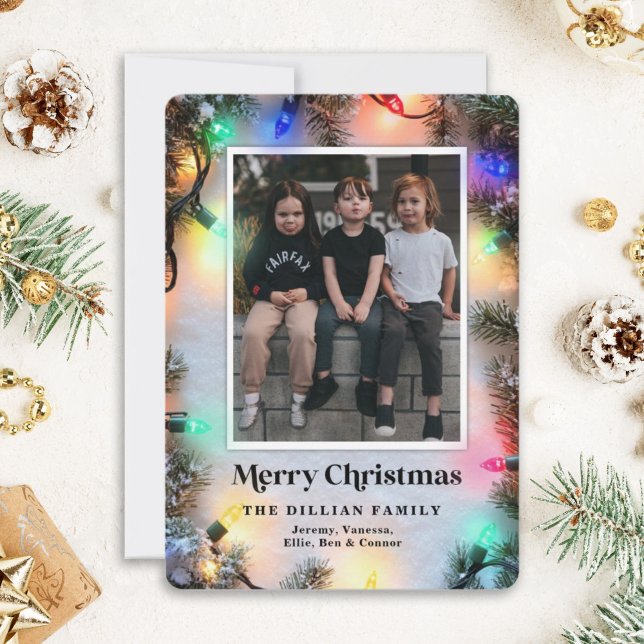 Cartão de Natal de Festa Moderno Luzes Festivas (Criador carregado)