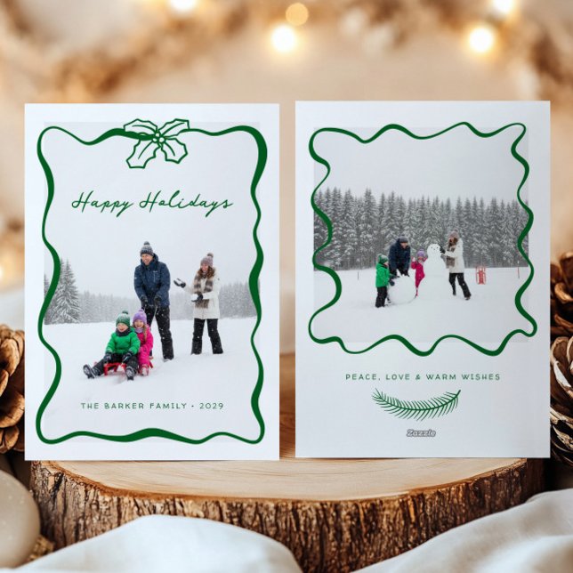 Cartão de Natal de Fita Desenhada à Mão Branca (Criador carregado)