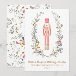 Cartão de Natal de Flor de Ballet Casca de Noz Ros