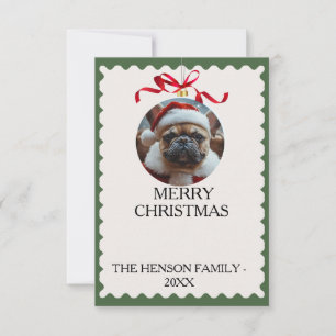 Cartão de Natal de Foto com Cachorro Personalizado