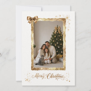 Cartão de Natal de Foto da Família em Moldura de O