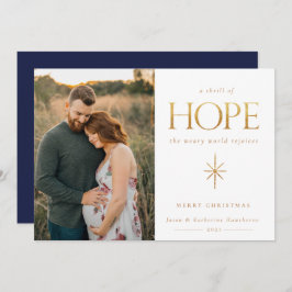 Cartão de Natal de Foto da Família Ouro Hope