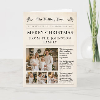 Cartão de Natal de Foto de Família em Formato de J
