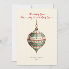 Cartão de Natal de Foto de Natal com Enfeite Elega