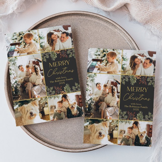 Cartão de Natal de Foto do Dourado Botânico Escuro (Criador carregado)