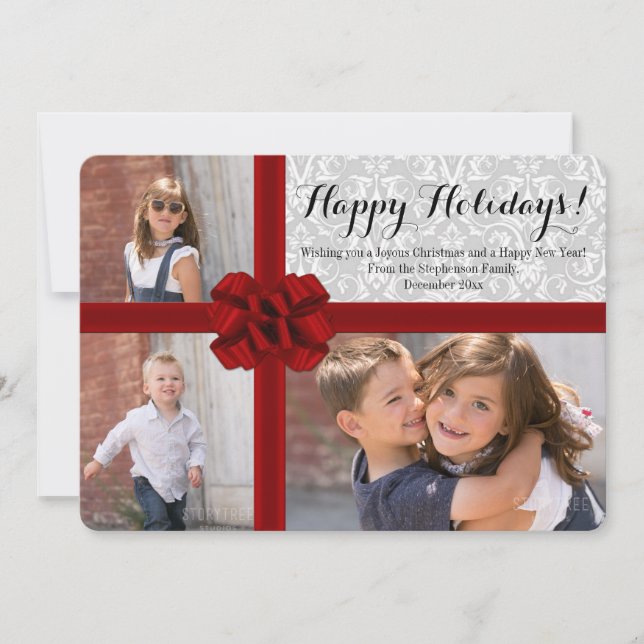 Cartão de Natal de Foto do Grande Arco Vermelho 3 (Frente)