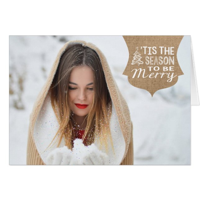 Cartão de Natal de Foto do País (Frente Horizontal)