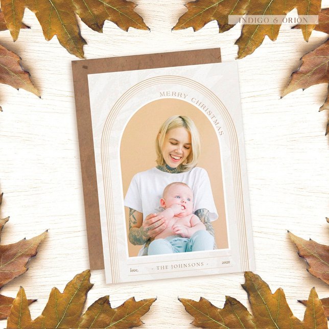 Cartão de Natal de Foto em Arco Moderno (Criador carregado)