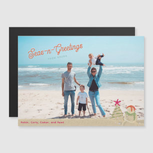 Cartão de Natal de Foto Esculturas de Areia