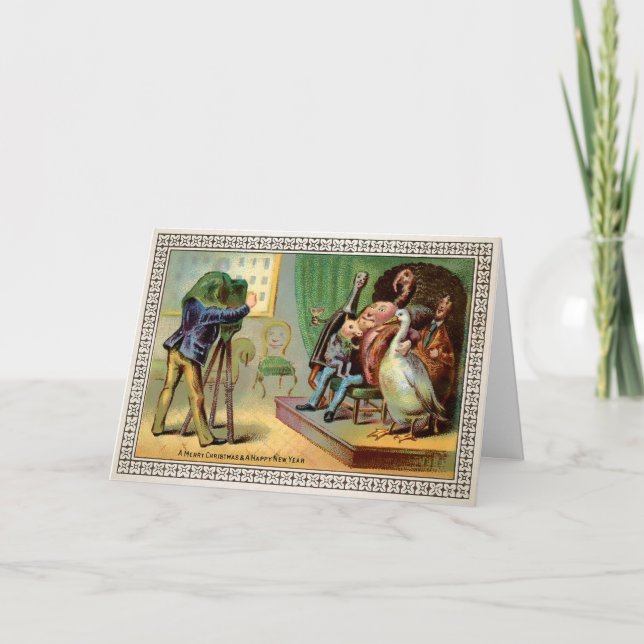 Cartão de Natal de Foto Ímpar Vitoriano (Frente)