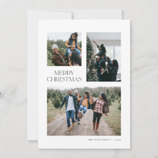 Cartão de Natal de Foto Moderno 3 em Branco