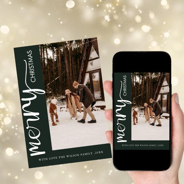 Cartão de Natal de Foto Moderno de Férias da Moda (Criador carregado)